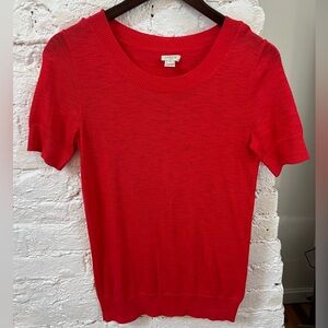 J. Crew Factory Red Short-Sleeved Sweater